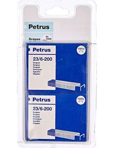 Lot de 4 boîtes de 1 000 agrafes cuivrées Petrus 23/6-200 - Jusqu'à 20 feuilles - Pointe de 6 mm