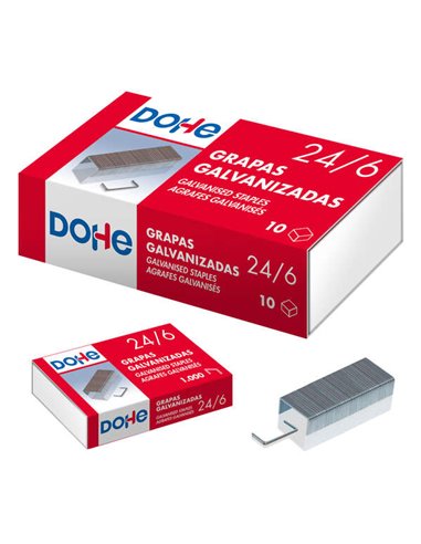 Boîte de 1 000 agrafes galvanisées Dohe 24/6