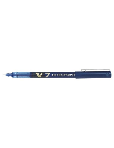 Stylo roller à encre liquide Pilot V7 HI-Tecpoint - Pointe fine aiguille 0,7 mm - Course 0,5 mm - Couleur bleue