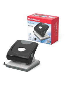 Perforatrice Erichkrause Elegance - Perfore jusqu'à 30 feuilles - Plateau à confettis - Guide avec repères de format - Noir