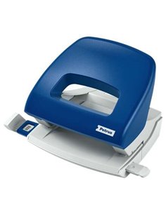 Perforatrice Petrus 80 - Jusqu'à 16 feuilles - Marques de format - Vidage facile - Perforations 5,5 mm - Bleu