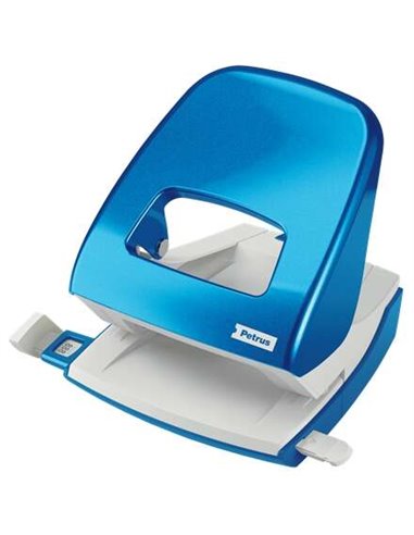 Perforatrice Petrus 62 WOW - Jusqu'à 30 feuilles - Marques de format - Perforations 5,5 mm - Bleu