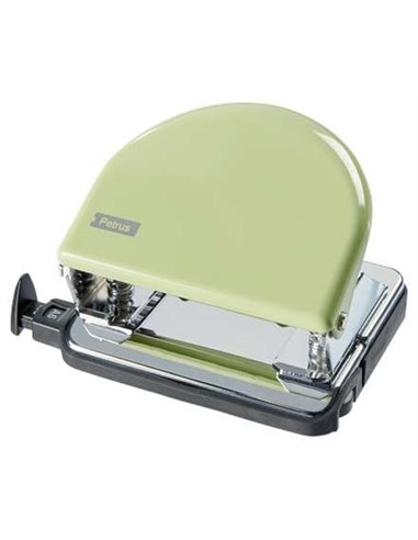 Perforatrice métallique rétro Petrus 52 - Jusqu'à 20 feuilles - Marques de format - Vidage facile - Perforations 5,5 mm - Jaune 