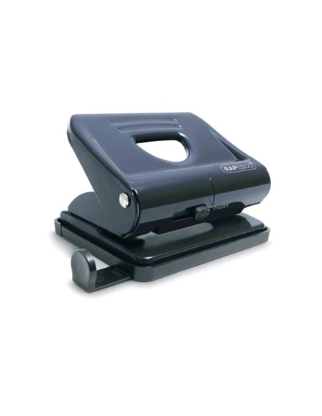 Perforatrice métallique Rapesco 820 - Jusqu'à 22 feuilles - Marques de format - Vidage facile - Noir