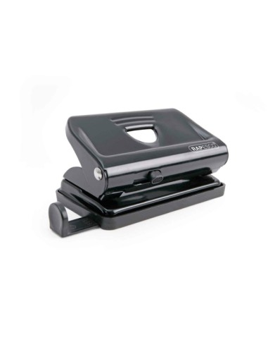 Perforatrice métallique Rapesco 810 - Jusqu'à 12 feuilles - Marques de format - Vidage facile - Noir