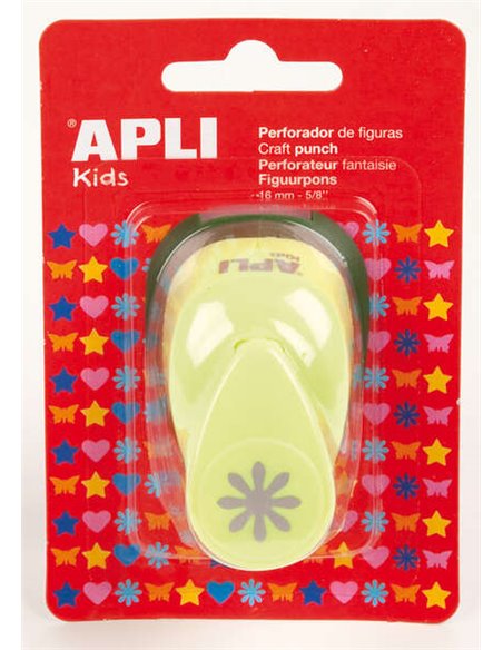 Perforatrice en forme de fleur Apli - 16 mm - Haute qualité pour papier, carton et papier cartonné - Récupérateur de chutes de p
