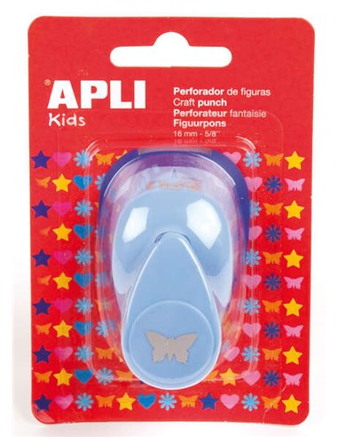 Perforatrice papillon Apli - Forme 16 mm - Perfore papier, carton et papier cartonné jusqu'à 220 g/m² - Réceptacle à papier - Do