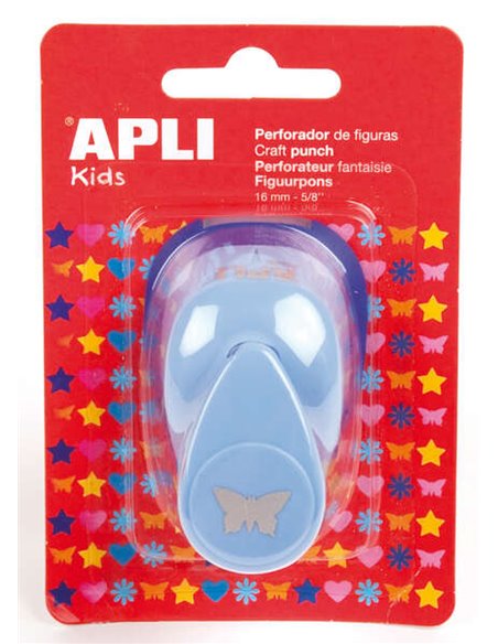 Perforatrice papillon Apli - Forme 16 mm - Perfore papier, carton et papier cartonné jusqu'à 220 g/m² - Réceptacle à papier - Do