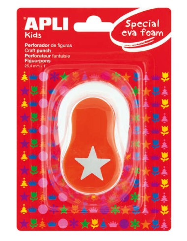 Perforatrice Apli Star - Forme 25,4 mm - Perfore le papier, le carton, le papier cartonné et le caoutchouc mousse jusqu'à 2 mm -