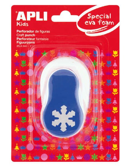 Perforatrice flocon de neige Apli – Forme 25,4 mm – Perfore papier, carton, papier cartonné et mousse jusqu'à 2 mm – Récipient à