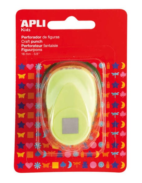 Perforatrice carrée Apli - Forme 16 mm - Haute qualité pour papier, carton et papier cartonné - Rangement du papier - Double usa