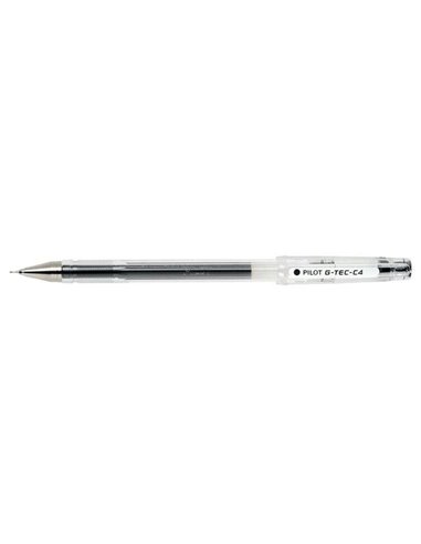 Stylo gel Pilot G-Tec C4 - Extra fin - Rechargeable - Bille 0,4 mm - Trait 0,2 mm - Noir