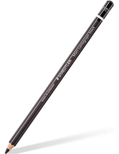 Crayon graphite Staedtler Mars Lumograph Black Artist 100B - Mine 7B - Résistant à la casse - Bois issu de forêts durables