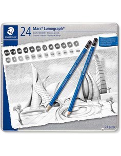 Crayons graphite Staedtler Mars Lumograph, lot de 100, résistants à la casse, graduations assorties