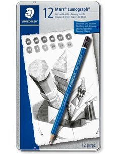 Crayons graphite Staedtler Mars Lumograph, lot de 100, résistants à la casse, graduations assorties