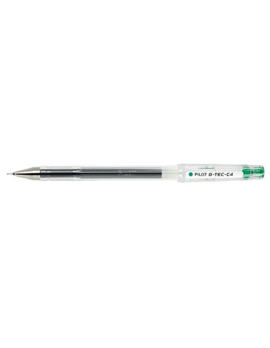 Stylo gel Pilot G-Tec C4 - Extra fin - Rechargeable - Bille 0,4 mm - Trait 0,2 mm - Vert