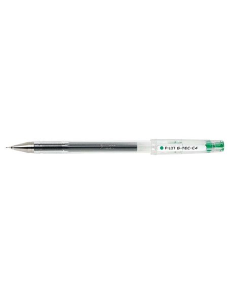 Stylo gel Pilot G-Tec C4 - Extra fin - Rechargeable - Bille 0,4 mm - Trait 0,2 mm - Vert
