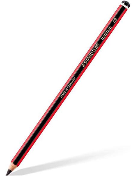 Crayon graphite hexagonal Staedtler Tradition 110 - Mine 6B - Résistant à la casse - Bois issu de forêts durables