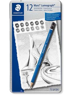 Crayons graphite Staedtler Mars Lumograph, lot de 100, résistants à la casse, graduations assorties