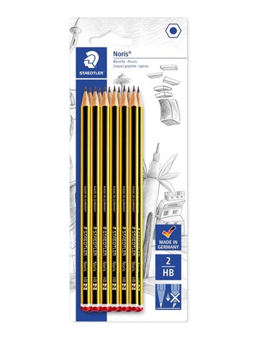 Crayons graphite HB hexagonaux Staedtler Noris 120, lot de 12 – Résistants à la casse – Bois issu de forêts durables