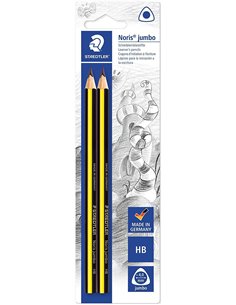 Crayons graphite Staedtler Noris Jumbo 119, lot de 2, taille triangulaire, mine HB 4 mm, bois issu de forêts durables