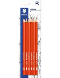 Crayons graphite hexagonaux Staedtler Minerva, lot de 6 – Mine 2HB – Bois issu de forêts durables – Pour l'écriture et le dessin