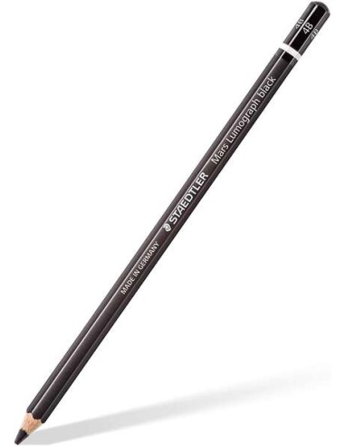 Crayon graphite Staedtler Mars Lumograph Black Artist 100B - Mine 4B - Résistant à la casse - Bois issu de forêts durables