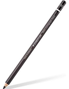Crayon graphite Staedtler Mars Lumograph Black Artist 100B - Mine 6B - Résistant à la casse - Bois issu de forêts durables