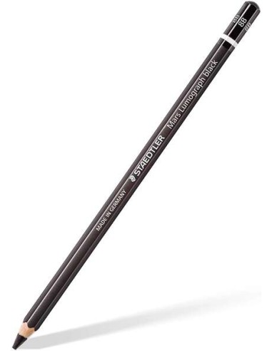Crayon graphite Staedtler Mars Lumograph Black Artist 100B - Mine 8B - Résistant à la casse - Bois issu de forêts durables