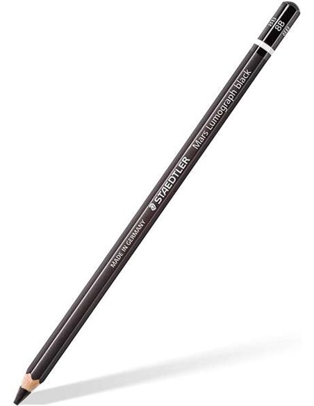 Crayon graphite Staedtler Mars Lumograph Black Artist 100B - Mine 8B - Résistant à la casse - Bois issu de forêts durables