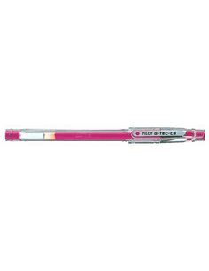 Stylo gel Pilot G-Tec C4 - Extra fin - Rechargeable - Bille 0,4 mm - Trait 0,2 mm - Rose