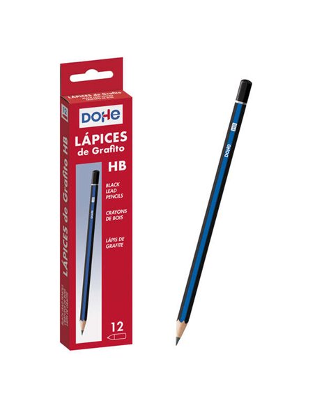 Crayons graphite hexagonaux Dohe - Mine 2,0 mm - Bois rouge de haute qualité - Graduation Hb - Collés