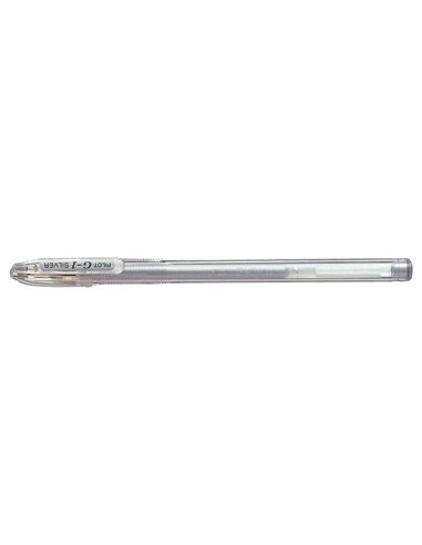 Stylo gel Pilot G1 - Rechargeable - Bille 0,7 mm - Course 0,32 mm - Corps transparent - Argent