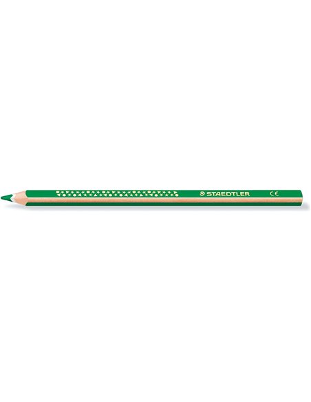 Crayon de couleur triangulaire Staedtler Jumbo Noris 128 - Mine 4 mm - Résistant à la casse - Design ergonomique - Vert