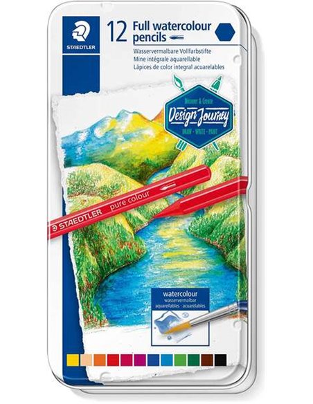 Crayons de couleur aquarelle Staedtler 146 10 g, paquet de 12, sans bois, couleurs assorties