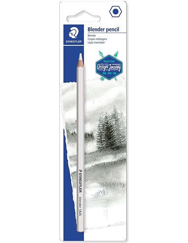 Crayon surligneur hexagonal Staedtler Design Journey 5426 - Pour estomper et lisser - Bois issu de forêts durables - Blanc
