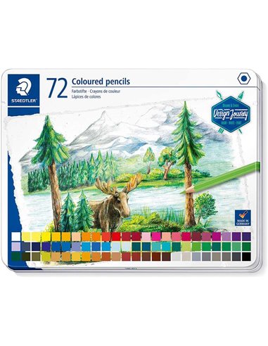 Crayons de couleur Staedtler 146C, paquet de 72 – Mine tendre – Couleurs assorties