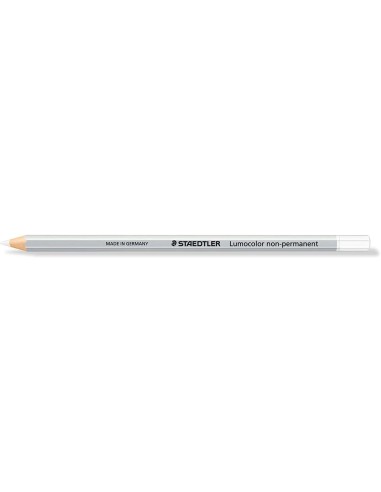Crayon de couleur hexagonal Staedtler Lumocolor 108 - Spécial surfaces lisses - Marquage opaque - Blanc