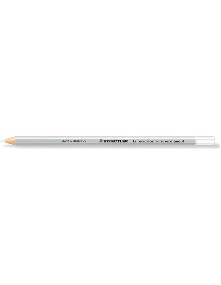 Crayon de couleur hexagonal Staedtler Lumocolor 108 - Spécial surfaces lisses - Marquage opaque - Blanc