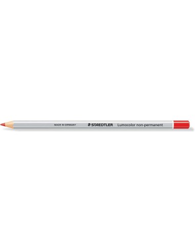 Crayon de couleur hexagonal Staedtler Lumocolor 108 - Spécial surfaces lisses - Marquage opaque - Couleur rouge