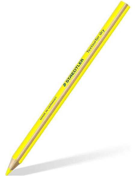Crayon de couleur fluorescent triangulaire Staedtler Textsurfer Dry 128 64 - Mine 4 mm - Bois issu de forêts gérées durablement 
