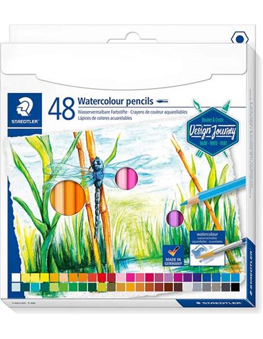 Crayons de couleur aquarelle Staedtler 146 10C, paquet de 48, incassables, couleurs assorties