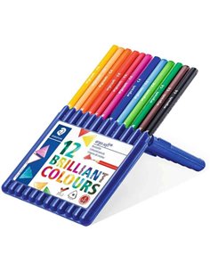 Crayons de couleur Staedtler Ergosoft 157, lot de 12 – Design ergonomique – Couleurs assorties