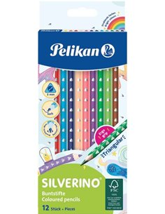 Boîte de 12 crayons de couleur triangulaires fins Pelikan - Mine incassable - FSC