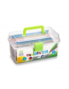 Carioca Tita Lot de 120 crayons en résine - Corps hexagonal - Couleurs vives et lavables - Écriture douce - Mine sûre et résista