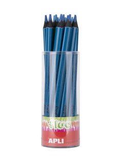 Crayons triangulaires Apli Jumbo Fluor, épaisseur 5 mm - Meilleure prise en main et plus grande couverture - Couleur bleu fluore