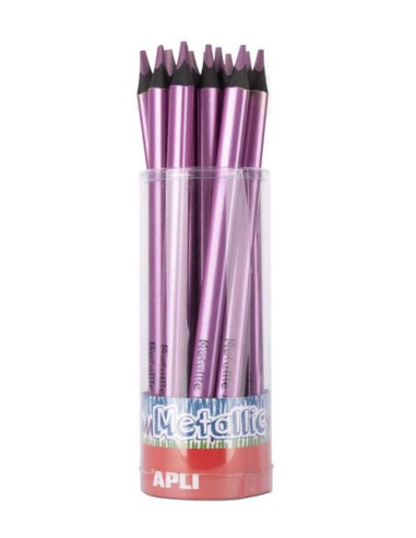 Crayon de couleur triangulaire métallique Jumbo Apli - 5 mm d'épaisseur - Idéal pour une meilleure prise en main - Plus grande c
