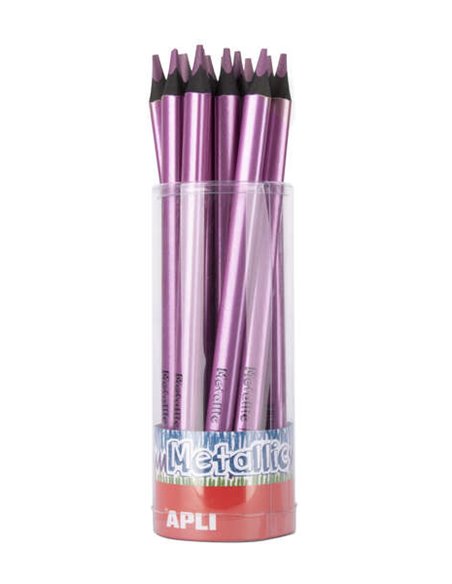 Crayon de couleur triangulaire métallique Jumbo Apli - 5 mm d'épaisseur - Idéal pour une meilleure prise en main - Plus grande c