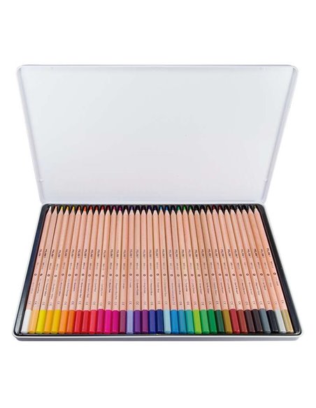 Lot de 36 crayons de couleur hexagonaux Milan - Mine épaisse de 3,5 mm - Trait uniforme - Incassables - Couleurs assorties