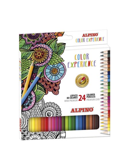 Pack Alpino Color Experience de 24 crayons de couleur à mine tendre de qualité supérieure - Coloration douce et graduée - Couleu